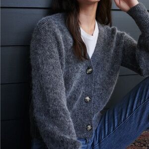 Baby Alpaca-Wool Cropped Cardigan